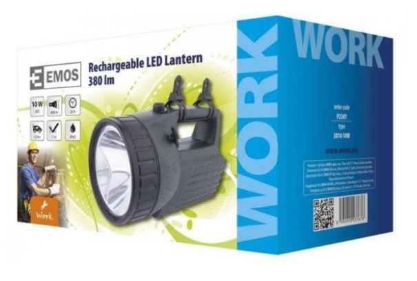 Лiхтар LED EMOS P2307 10W 380Lm Li-Ion, ручн.пластик.